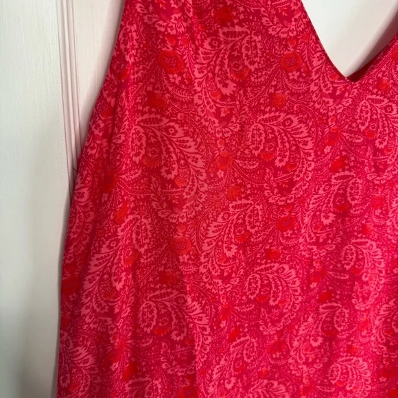 NWT GAP | Pink Paisley V Neck Sundress Cutout Back Sleeveless Dress Rayon - Picture 3 of 4